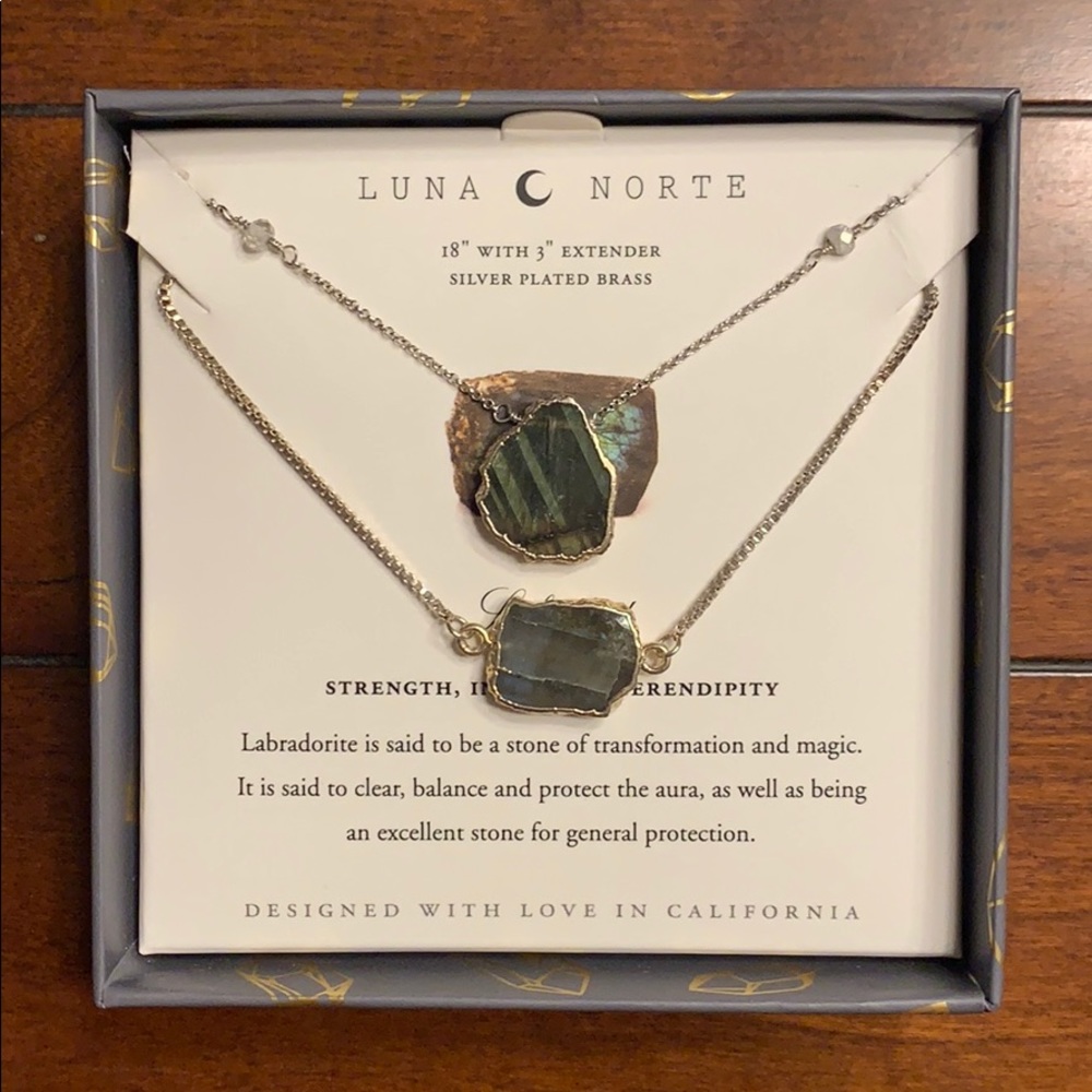 Labradorite necklace and bracelet set